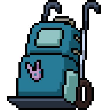 seyahat eden büyük çantanın piksel sanatı