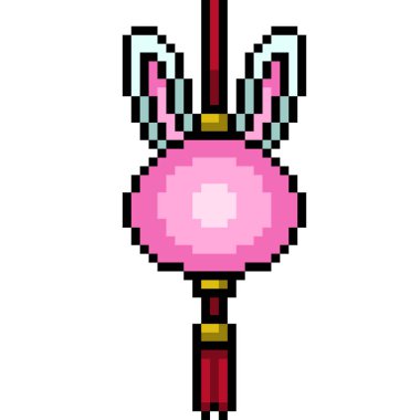 Tavşan lambası dekorasyonu piksel sanatı