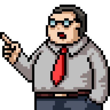 Şişman ofis patronunun piksel sanatı