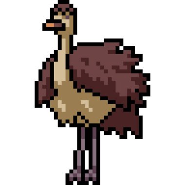 kahverengi devekuşu duruşu piksel sanatı