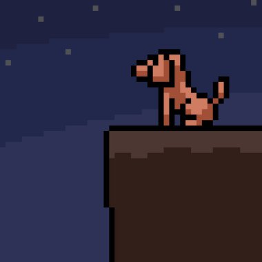 Serseri köpek gecesinin piksel sanatı