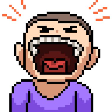 pixel art of boy laugh funny