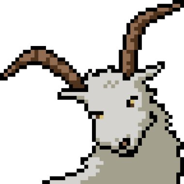 pixel art of goat head face
