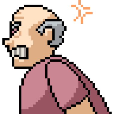 pixel art of old man angry
