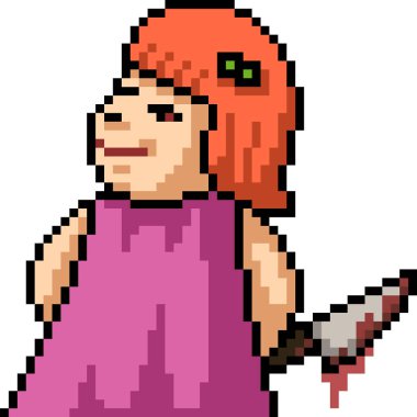 pixel art of hell dangerous girl