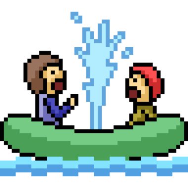 pixel art of raft wreck panic