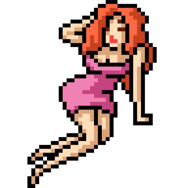 pixel art of sexy woman pose