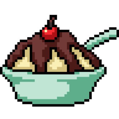 pixel art of icecream cup chocolate