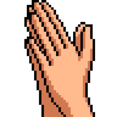 pixel art of hand sign beg