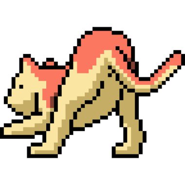 pixel art of cat pet rear