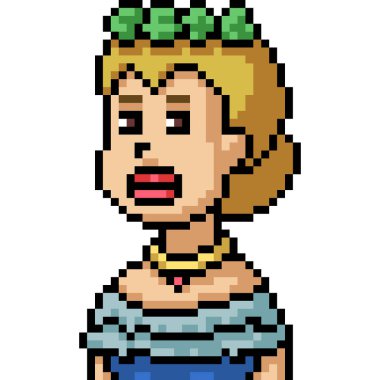 pixel art of sweet lady dress