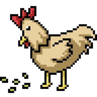 pixel art of chicken farm food