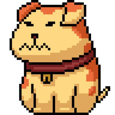 pixel art of round fat dog