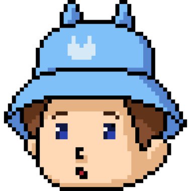 pixel art of elementary school head