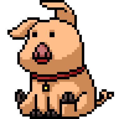 pixel art of stuffed animal pig