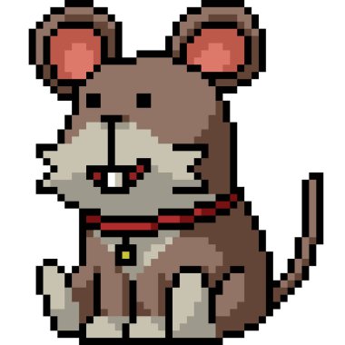 pixel art of stuffed animal rat