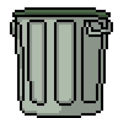 demir çöp tenekesinin piksel sanatı