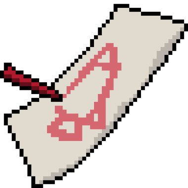 Kağıt üzerinde roket piksel sanatı