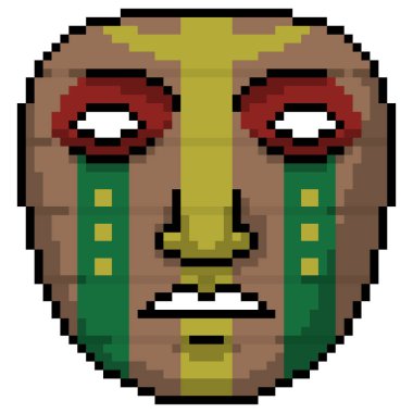 pixel art of ancient wood mask