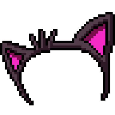 pixel art of girl cat ear