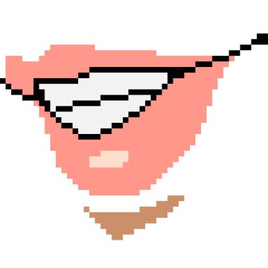 pixel art of female lip smile