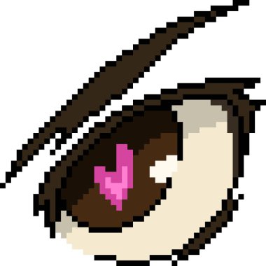 pixel art of love heart eye