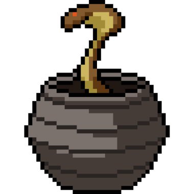 Yılanın çanakta piksel sanatı