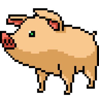 pixel art of pig little kid