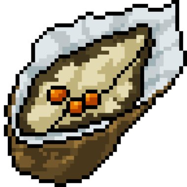 pixel art of expensive clam seafood