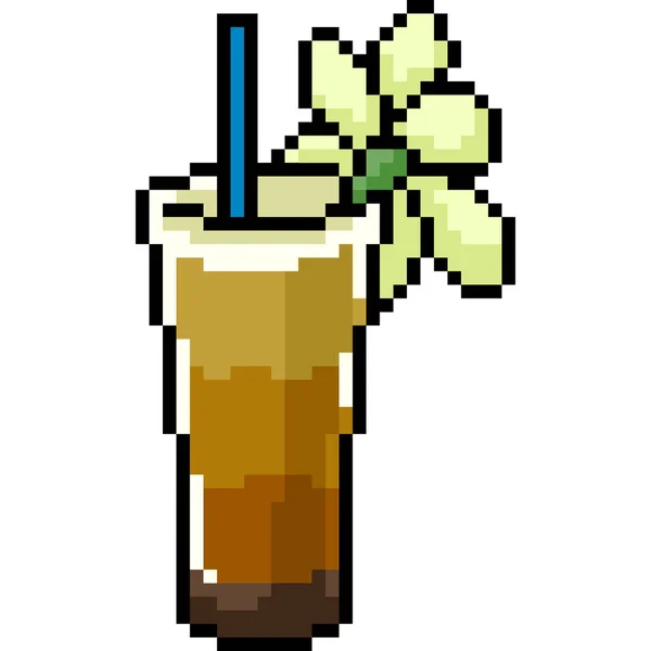 Pixel Art Sweet Juice Drink — Stock Vector