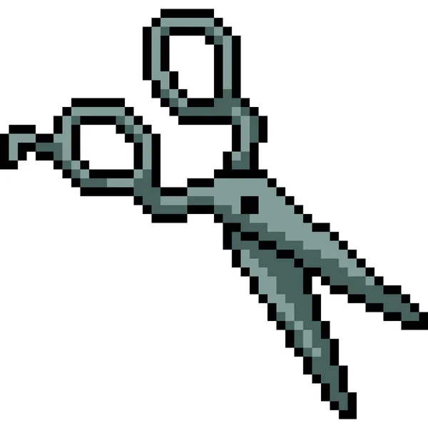 Pixel Art Iron Scissor Cut — Stock Vector