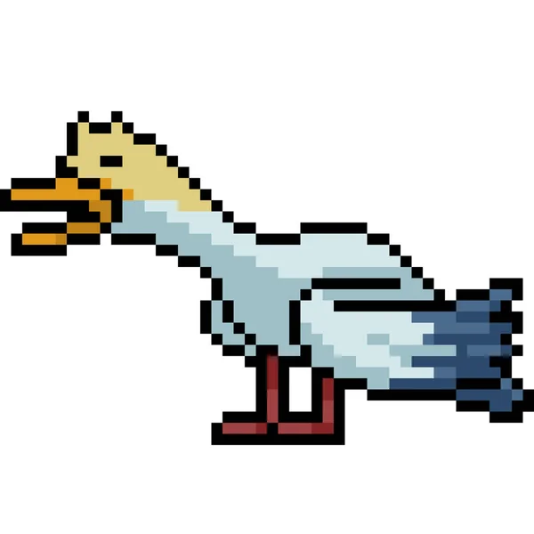 Pixel Arte Pássaro Pescoço Longo —  Vetores de Stock