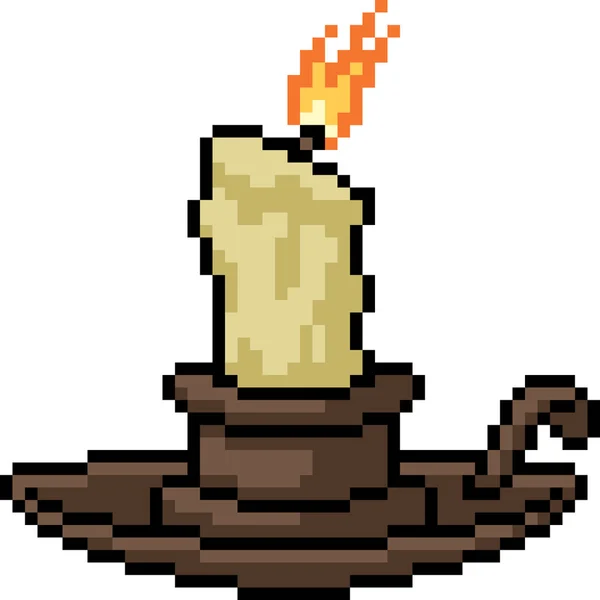 Pixel Sztuki Świec Ognia Naczynia — Wektor stockowy
