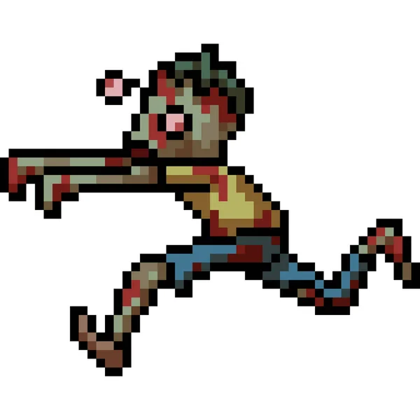 Pixel Kunst Van Zombie Run Snel — Stockvector