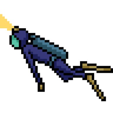 Su altı dalış giysisinin piksel sanatı