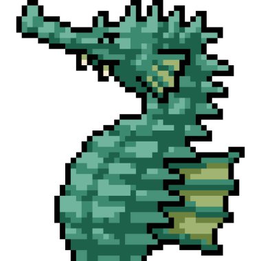 Yeşil denizatı canavarı piksel sanatı