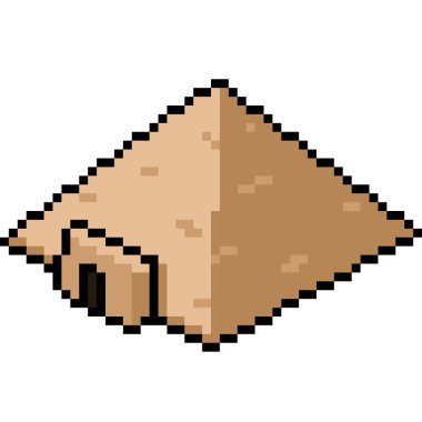 antik izometrik piramit piksel sanatı