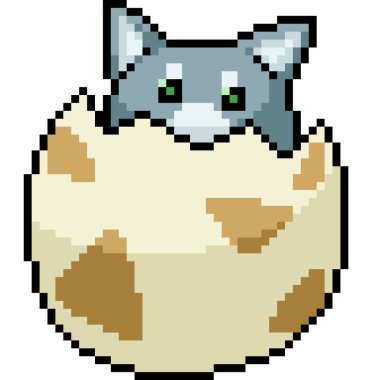 Yavru kedi yumurtasının piksel sanatı