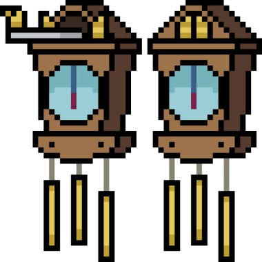 Eski duvar saatinin piksel sanatı