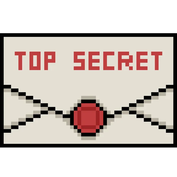 Pixel Arte Carta Alto Secreto — Archivo Imágenes Vectoriales