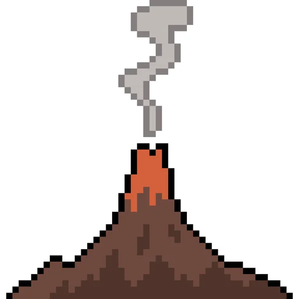 Pixel Arte Del Humo Montaña Del Volcán — Archivo Imágenes Vectoriales