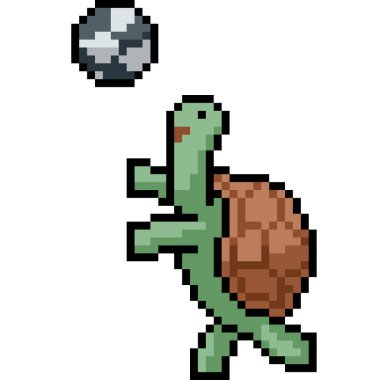 Kaplumbağa oyun topunun piksel sanatı