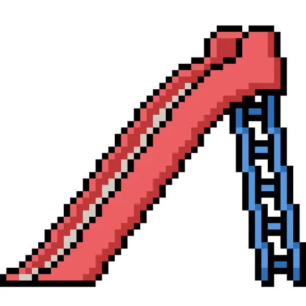 Pixel Art Red Slider Playground — Stock Vector