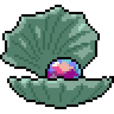 Gökkuşağı inci kabuğunun piksel sanatı