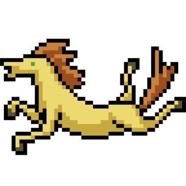 Sarı atın piksel sanatı düştü
