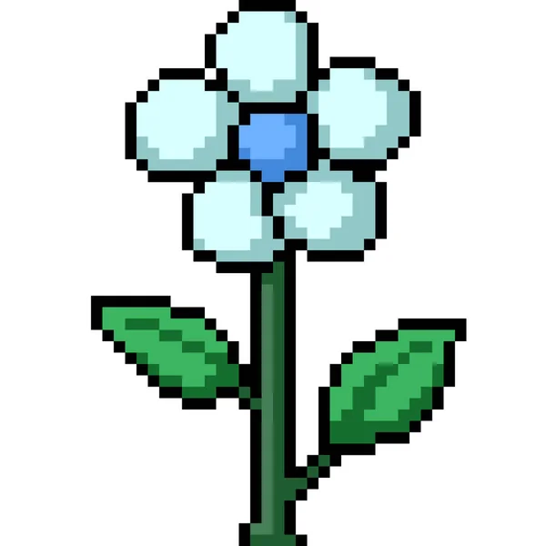 Pixel Arte Pequena Flor Azul — Vetor de Stock