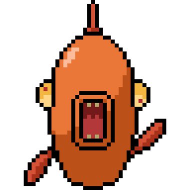 pixel art of dumb fish front