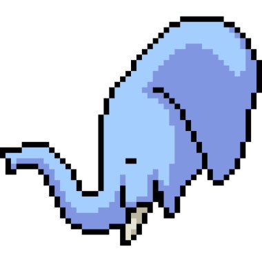 Mavi fil kafasının piksel sanatı