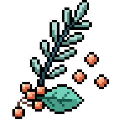 küçük bitki dekorasyonunun piksel sanatı