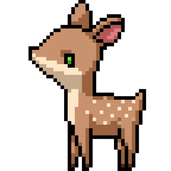 Pixelkunst Von Kleinen Jungen Hirschen — Stockvektor